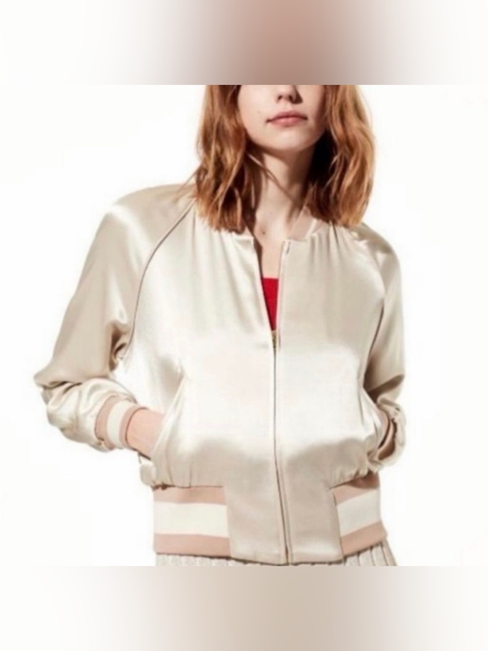 Little Moon Satin Bomber Jacket